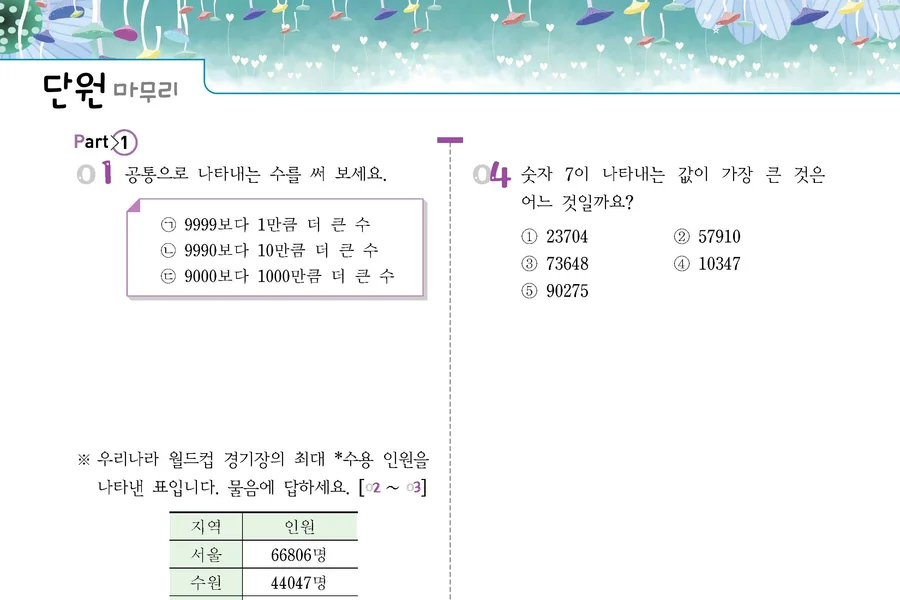 단원마무리 교재 지면